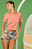 BiBi Rib Knit with Back Cross and Tied Detailed Top - Trendsi