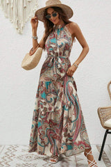 Tied Floral Sleeveless Dress - Trendsi - Flyclothing LLC