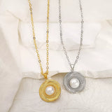 Alloy Pearl Pendant Necklace - Trendsi - Flyclothing LLC