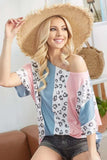 BiBi Leopard Stripe Printed French Terry Oversized Top - Trendsi - Flyclothing LLC