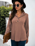 Half Button Long Sleeve T-Shirt - Trendsi - Flyclothing LLC