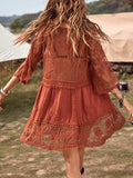 Lace Detail Plunge Cover-Up Dress - Trendsi - Flyclothing LLC