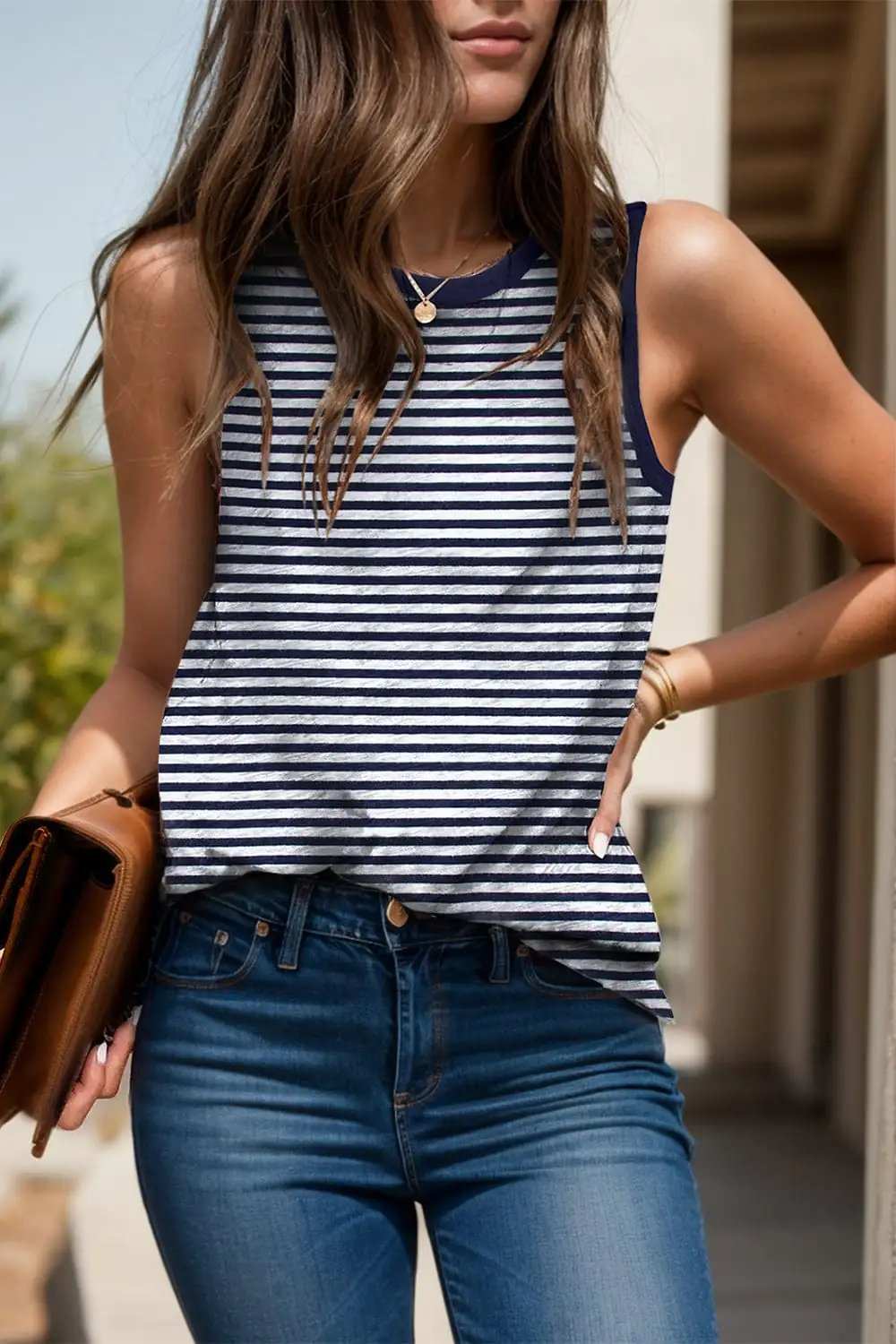 Printed Round Neck Tank - Trendsi - Flyclothing LLC