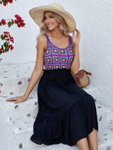 Openwork Wide Strap Midi Dress - Trendsi - Flyclothing LLC