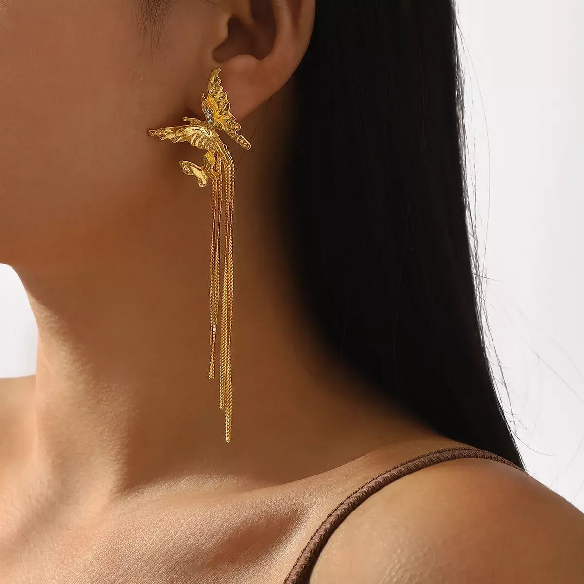 Butterfly Fringe Dangle Earrings - Trendsi - Flyclothing LLC