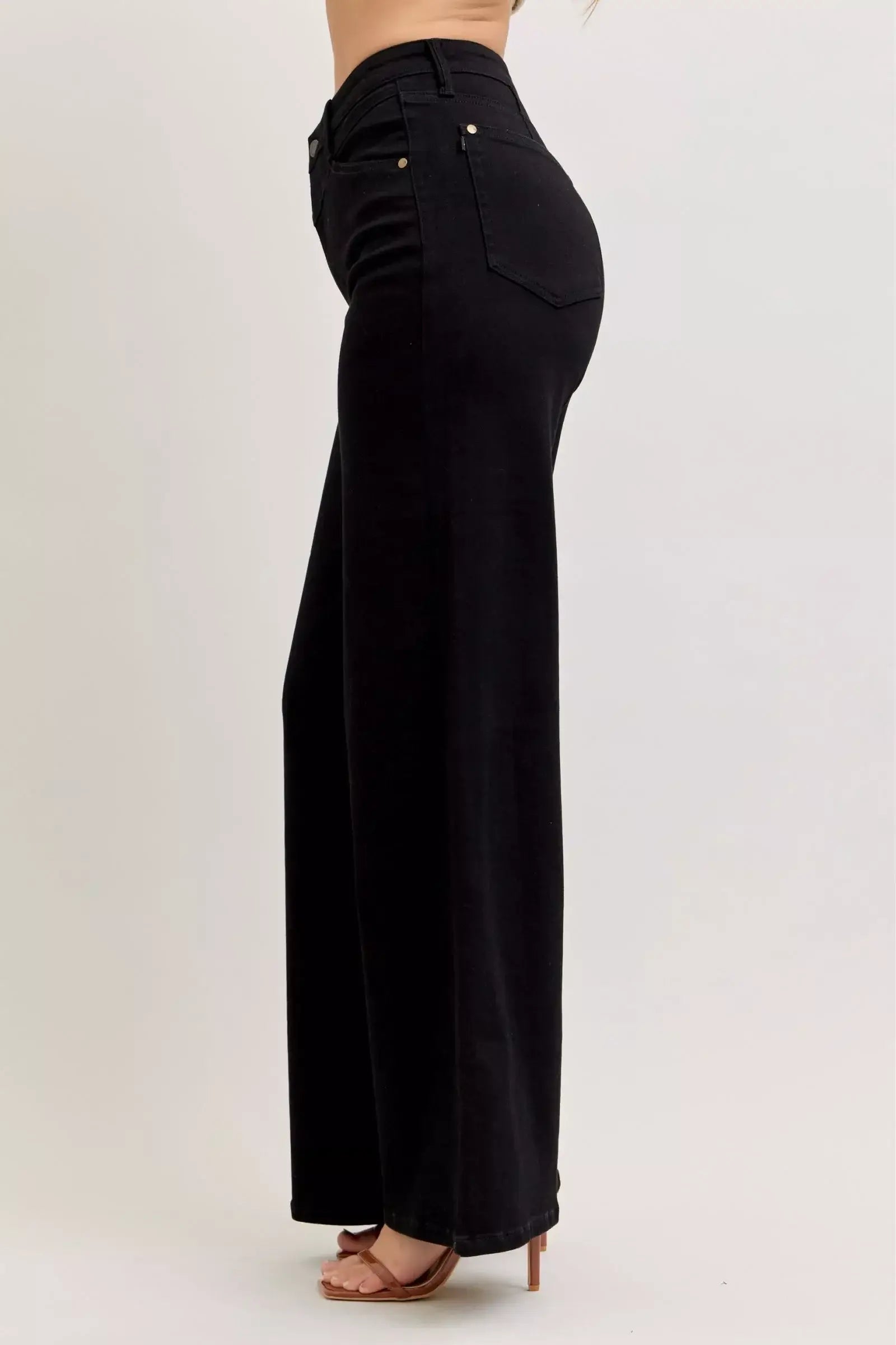 Judy Blue High-Waisted Wide Leg Jeans - Trendsi - Flyclothing LLC