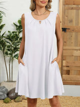 Round Neck Sleeveless Dress - Trendsi - Flyclothing LLC