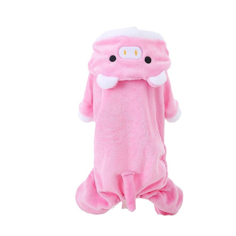Fleece-lined Thermal Coral Fleece Pig Pet Costume Cat Clothes Small Dog - My Store - Flyclothing LLC