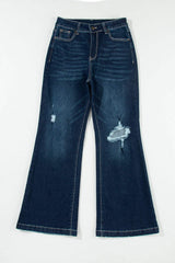 Distressed Wide Leg Jeans with Pockets - Trendsi - Flyclothing LLC