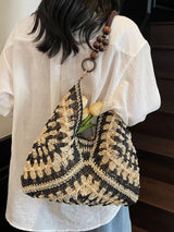 Crochet Hobo Handbag - Trendsi - Flyclothing LLC