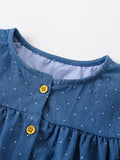 Children's Rainbow Pocket Denim Button-Down Dress - Trendsi - Flyclothing LLC