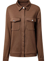 Solid Color Zip Up Button Flap Pocket Jackets - Trendsi - Flyclothing LLC