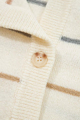 Striped V-Neck Button-Up Cardigan - Trendsi - Flyclothing LLC