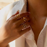 Two-Tone Open Ring - Trendsi - Flyclothing LLC
