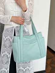 Oxford Cloth Tote Bag with Zipper - Trendsi