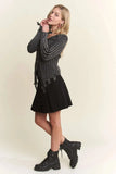 ADORA Distressed Edge Washed Sweater - Trendsi