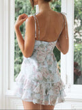 Tied Printed Sweetheart Neck Cami Dress - Trendsi - Flyclothing LLC