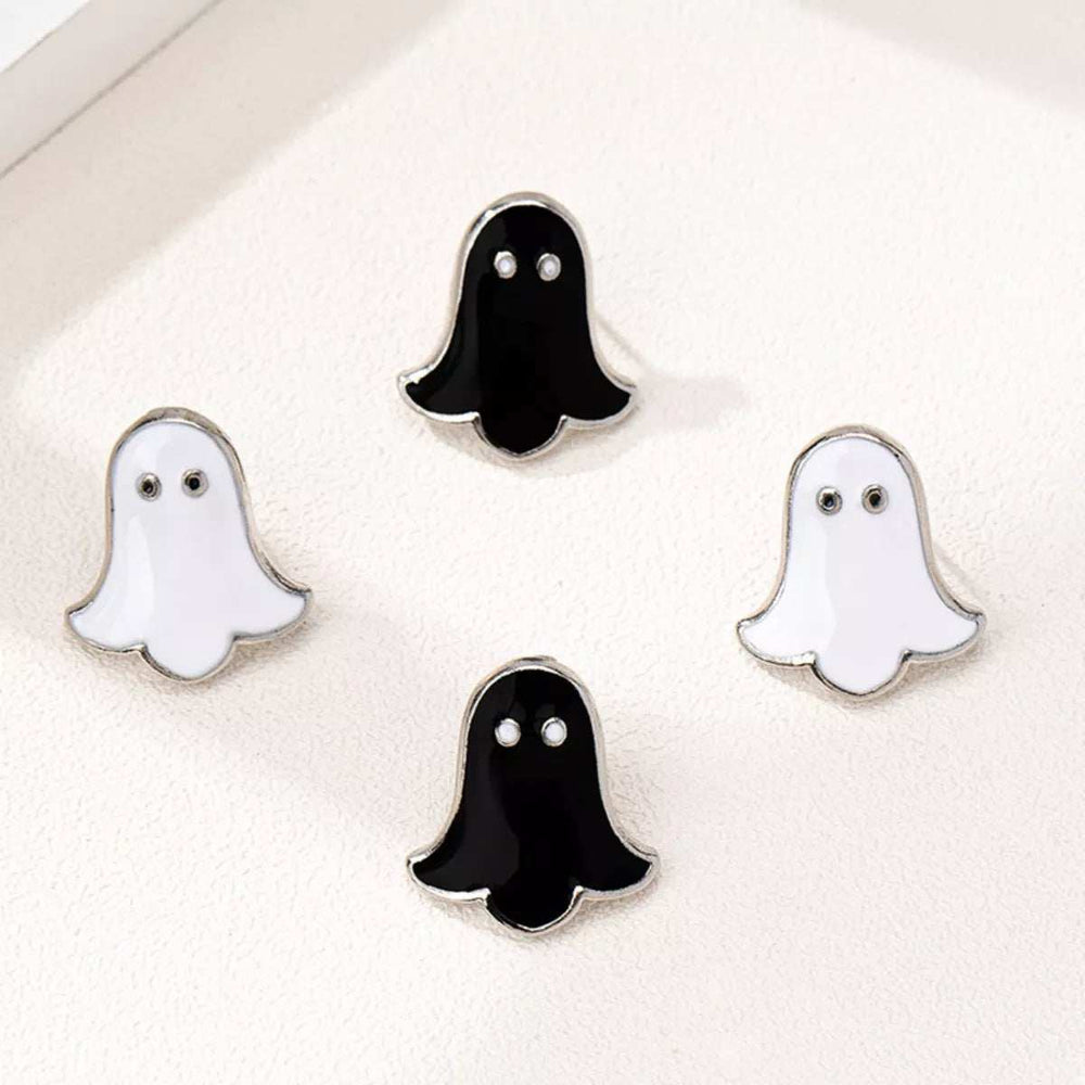 2 Pair Halloween Ghost Stud Earrings - Trendsi - Flyclothing LLC