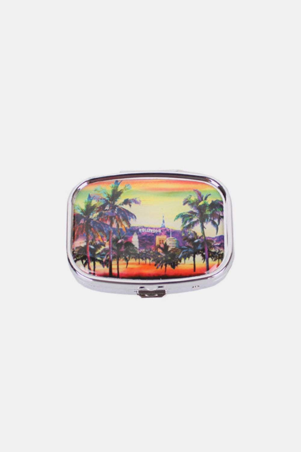 Nicole Lee USA Print Metallic Rectangular Pill Case - Trendsi - Flyclothing LLC
