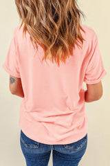 SHINE BRIGHT Round Neck Short Sleeve T-Shirt - Trendsi - Flyclothing LLC