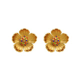 18K Gold-Plated Flower Earrings - Trendsi - Flyclothing LLC