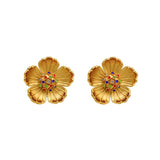 18K Gold-Plated Flower Earrings - Trendsi - Flyclothing LLC