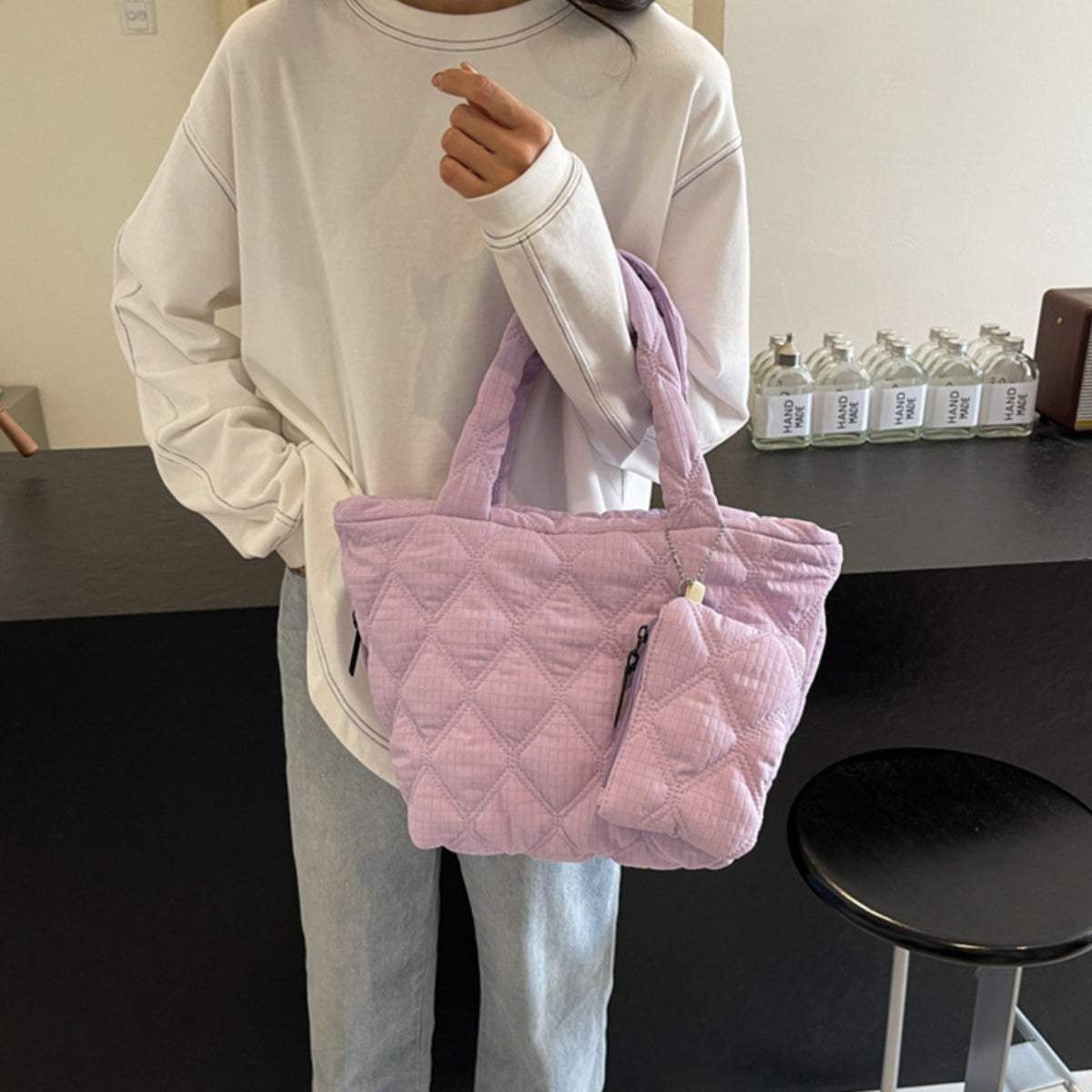 Polyester Medium Tote Bag - Trendsi - Flyclothing LLC