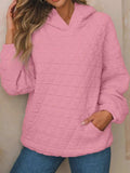 Textured Long Sleeve Hoodie with Pockets - Trendsi - Flyclothing LLC
