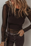 V-Neck Cami and Round Neck Long Sleeve Bodysuit Set - Trendsi