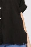 Umgee Full Size Linen Blend Button Down Shirt Plus Size - Trendsi