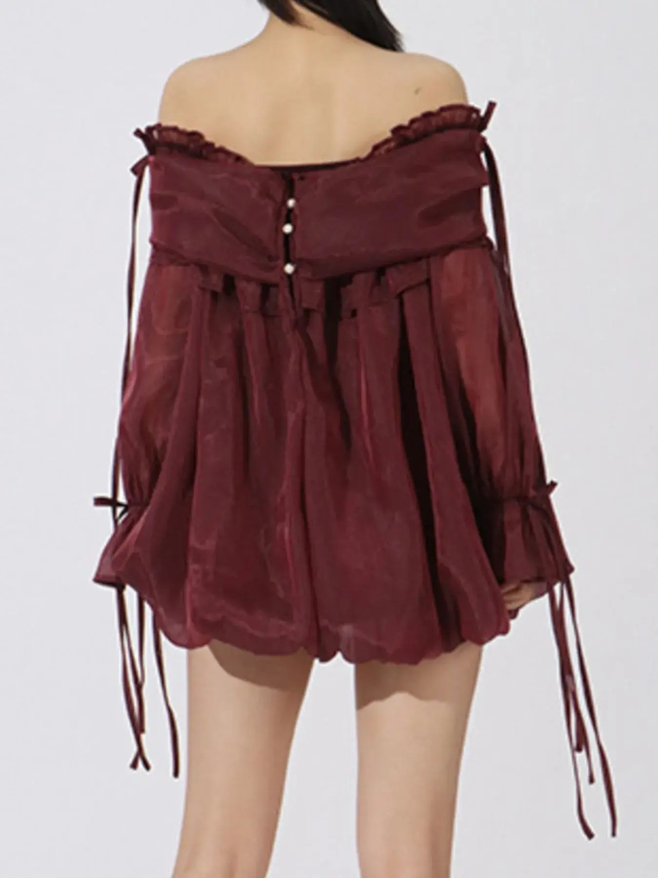 Ruffled Off-Shoulder Flounce Sleeve Blouse - Trendsi - Flyclothing LLC