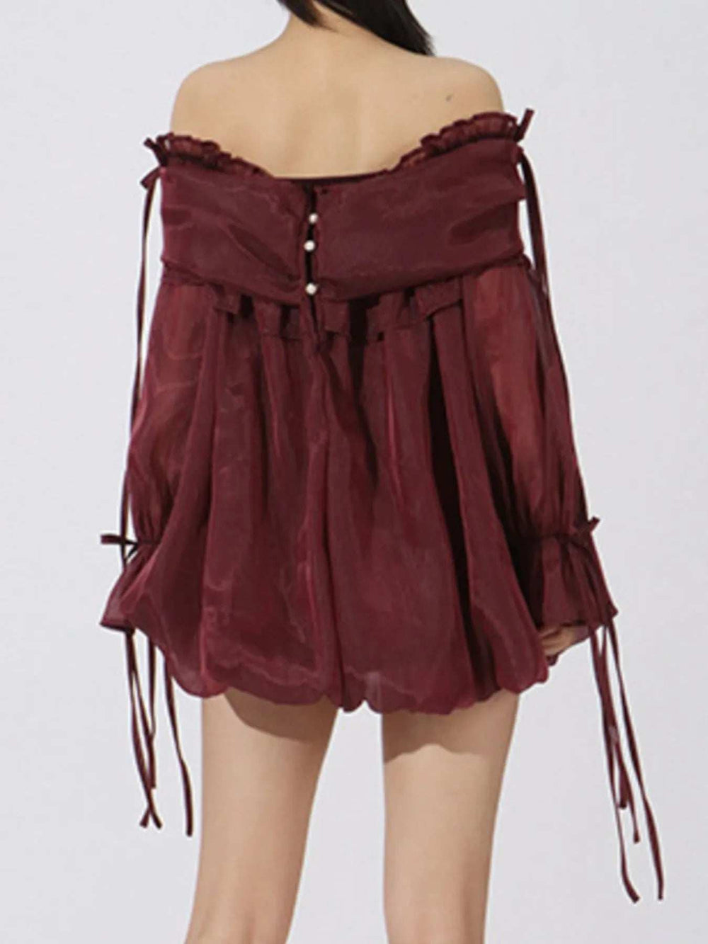 Ruffled Off-Shoulder Flounce Sleeve Blouse - Trendsi - Flyclothing LLC