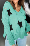 Distressed Drawstring Long Sleeve Hooded Sweater - Trendsi
