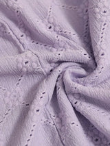 Eyelet Round Neck Flutter Sleeve Top - Trendsi - Flyclothing LLC