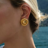 Twisted Rope Circle Stud Earrings - Trendsi - Flyclothing LLC