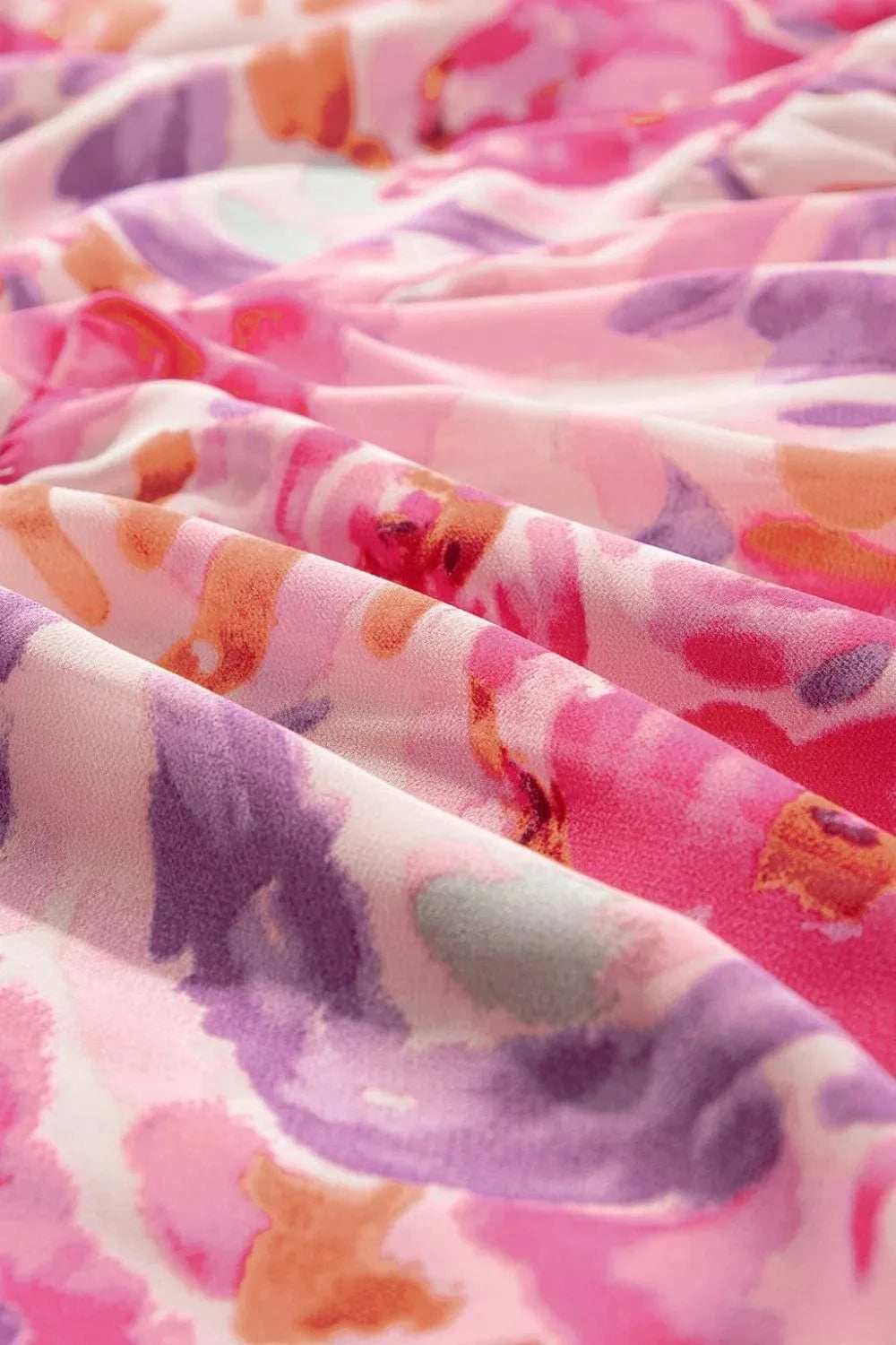 Floral Print Shirred One Shoulder Maxi Dress - Trendsi - Flyclothing LLC