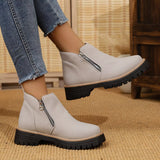 Ankle Boots with Zipper Accent - Trendsi - Flyclothing LLC