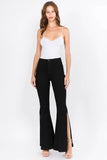 American Bazi Side Slit Flare Jeans - Trendsi