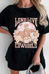 Graphic Round Neck Half Sleeve Oversize T-Shirt - Trendsi - Flyclothing LLC