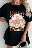 Graphic Round Neck Half Sleeve Oversize T-Shirt - Trendsi - Flyclothing LLC