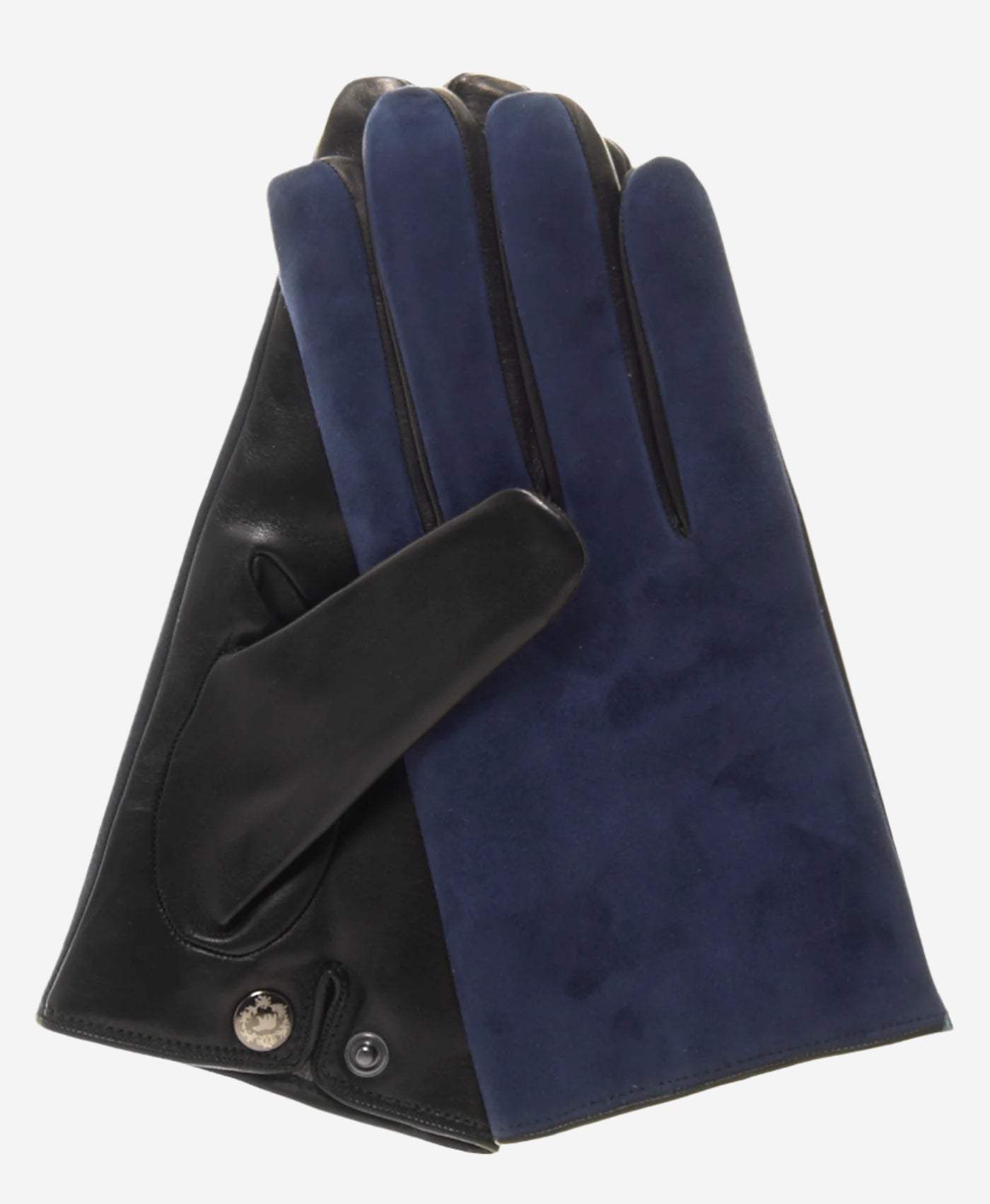 CC3414 (blue/black) - Men’s Italian suede and lambskin gloves with cashmere lining and snap closure - Leather Gloves Online - Flyclothing LLC