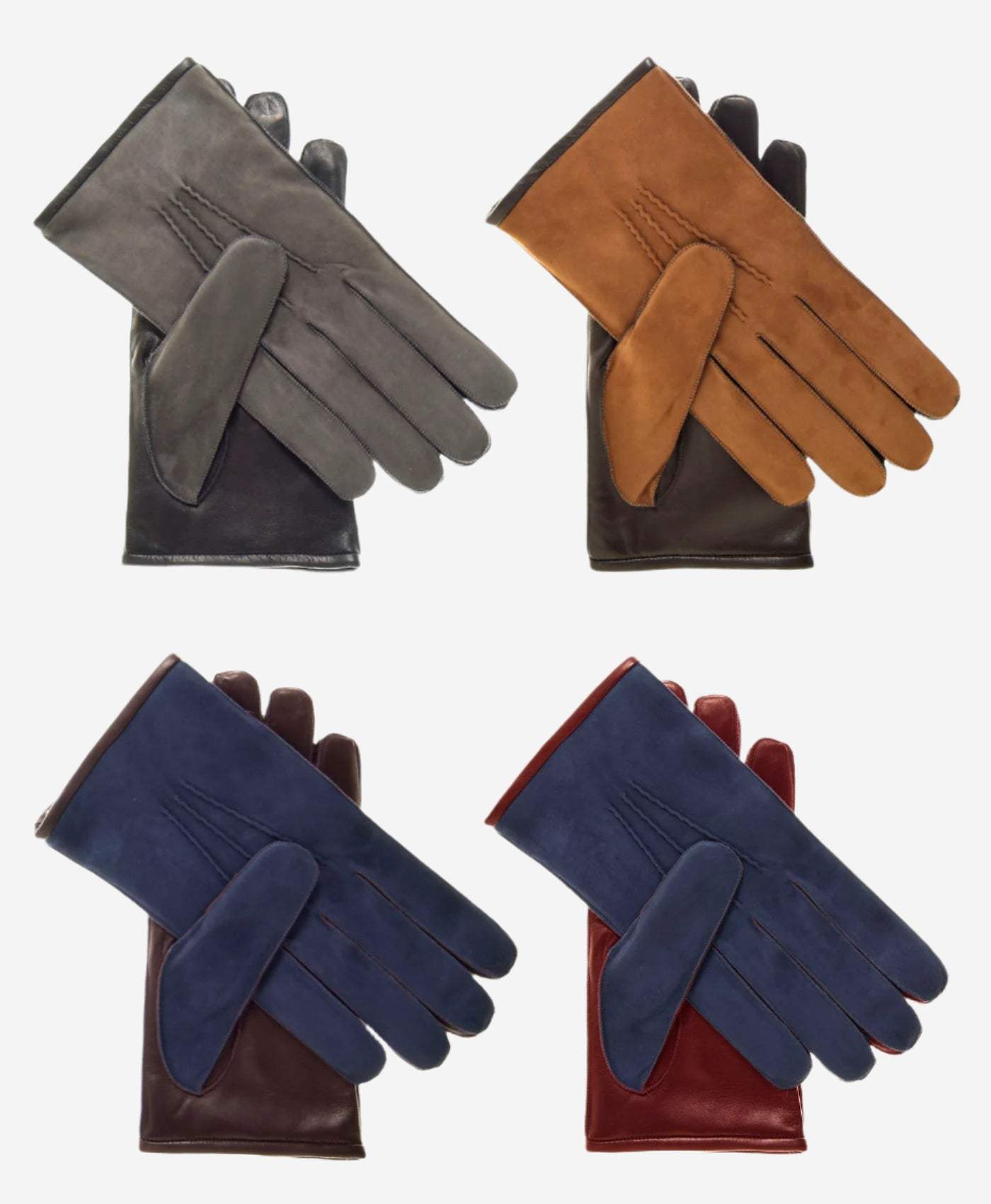 CC3434 (blue) - Men’s Italian suede and lambskin gloves with cashmere lining