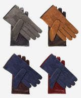 CC3434 (blue) - Men’s Italian suede and lambskin gloves with cashmere lining
