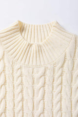 Cable Knit Turtleneck Sweater Vest - Trendsi - Flyclothing LLC