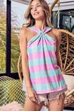 BiBi Multi Color Plaid Brushed Neck Tank - Trendsi - Flyclothing LLC