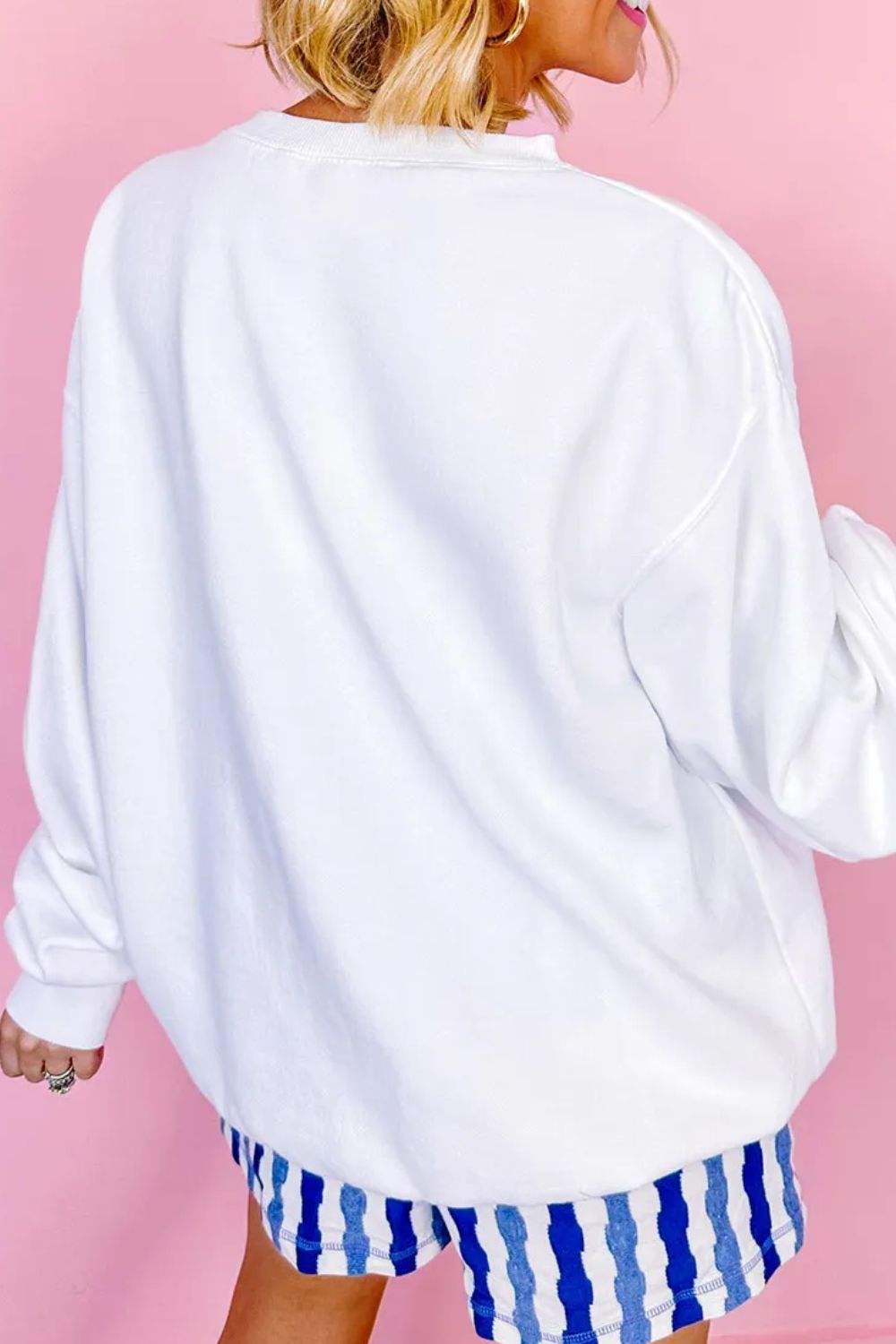 US Flag Round Neck Long Sleeve Sweatshirt - Trendsi - Flyclothing LLC