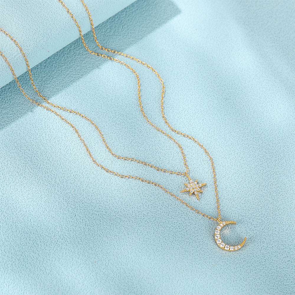 18K Gold Vermeil Crescent Vermeil Necklace