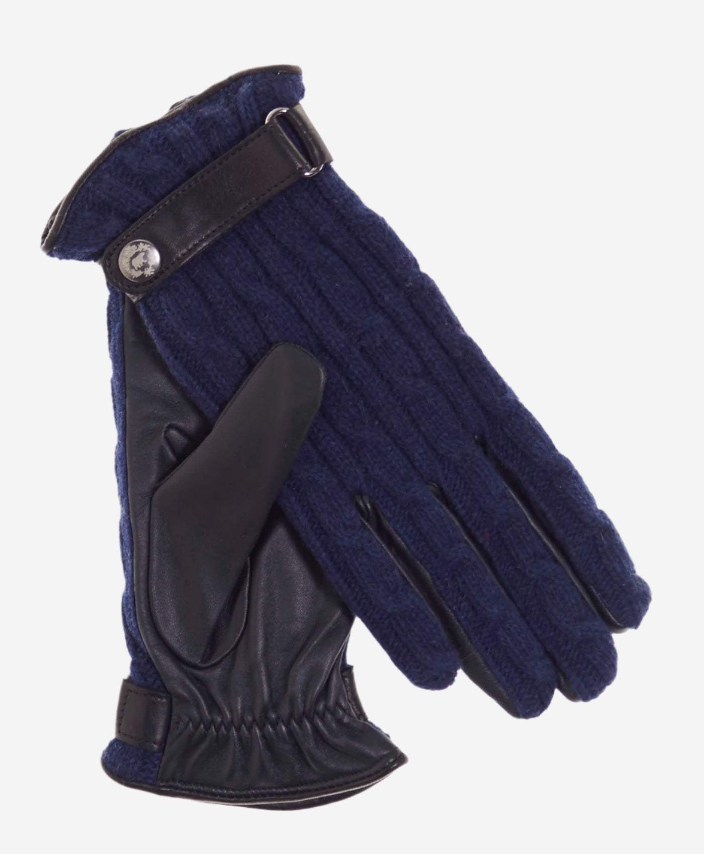 CC4510 (blue) - Women’s Italian cable knit cashmere and leather winter gloves - Leather Gloves Online - Flyclothing LLC