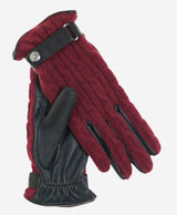 CC4510 (red) - Women’s Italian cable knit cashmere and leather winter gloves - Leather Gloves Online - Flyclothing LLC