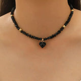 Pearl & Heart Pendant Necklace - Trendsi - Flyclothing LLC